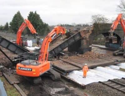 Rail Bridges Demolished in Preparation for Crossrail Trains
