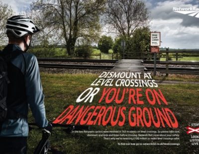 Network Rail Push Bike Level Crossing Safety Message