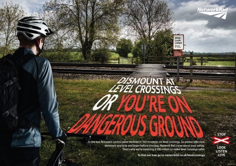 Network Rail Push Bike Level Crossing Safety Message Railway News