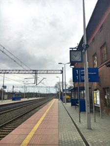 Composite lighting poles at a station