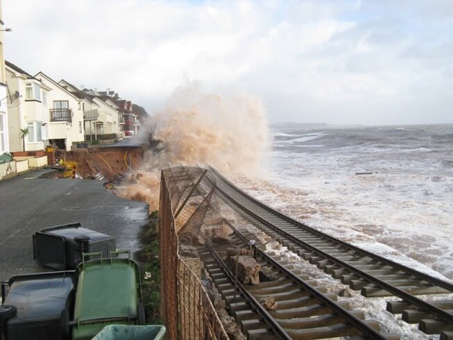 Railway damage at Dawlish