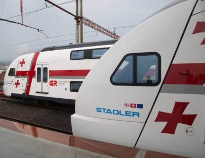 Stadler KISS Double Decked Trains Presented in Georgia
