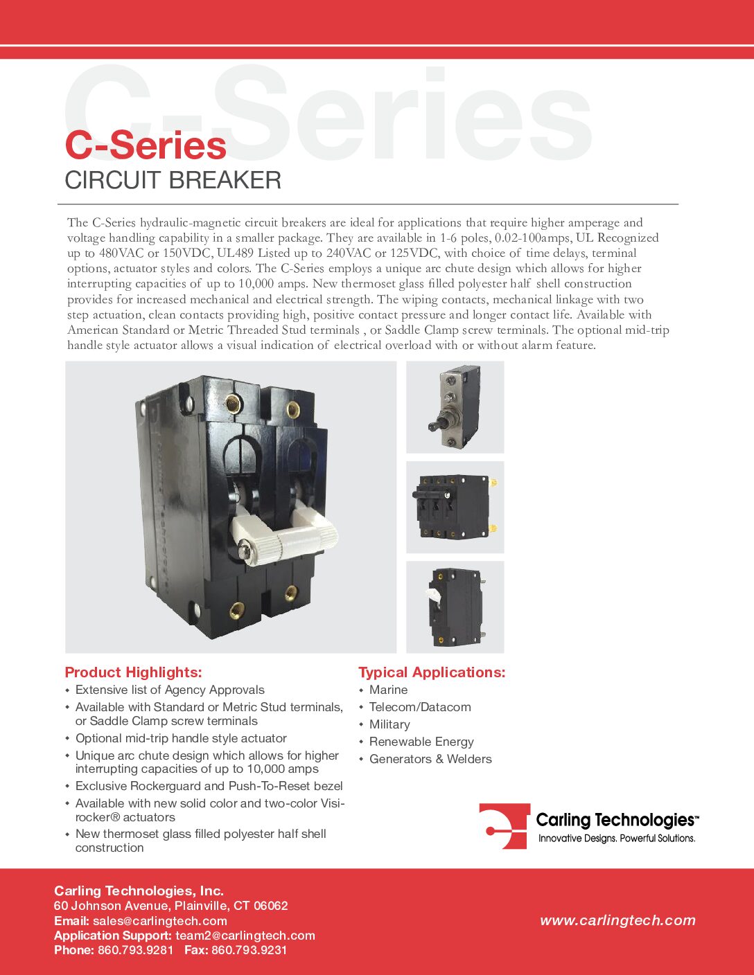 Carling Technologies C-Series Datasheet