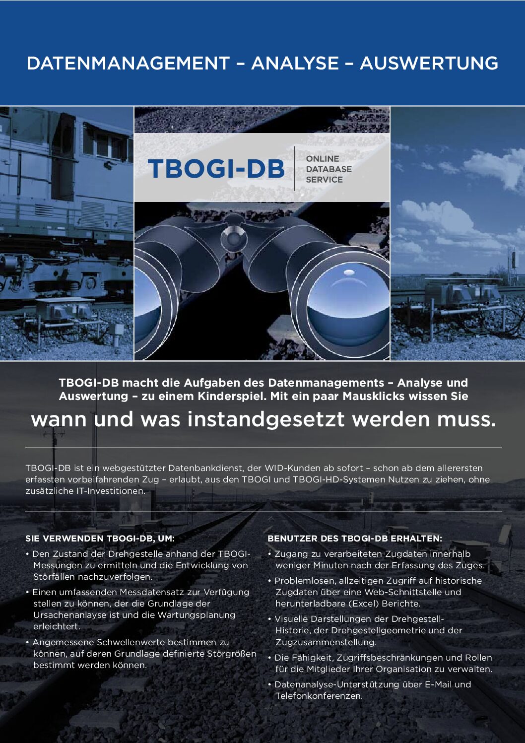 TBOGI DB – Rail Data Management and Analysis – Deutsch