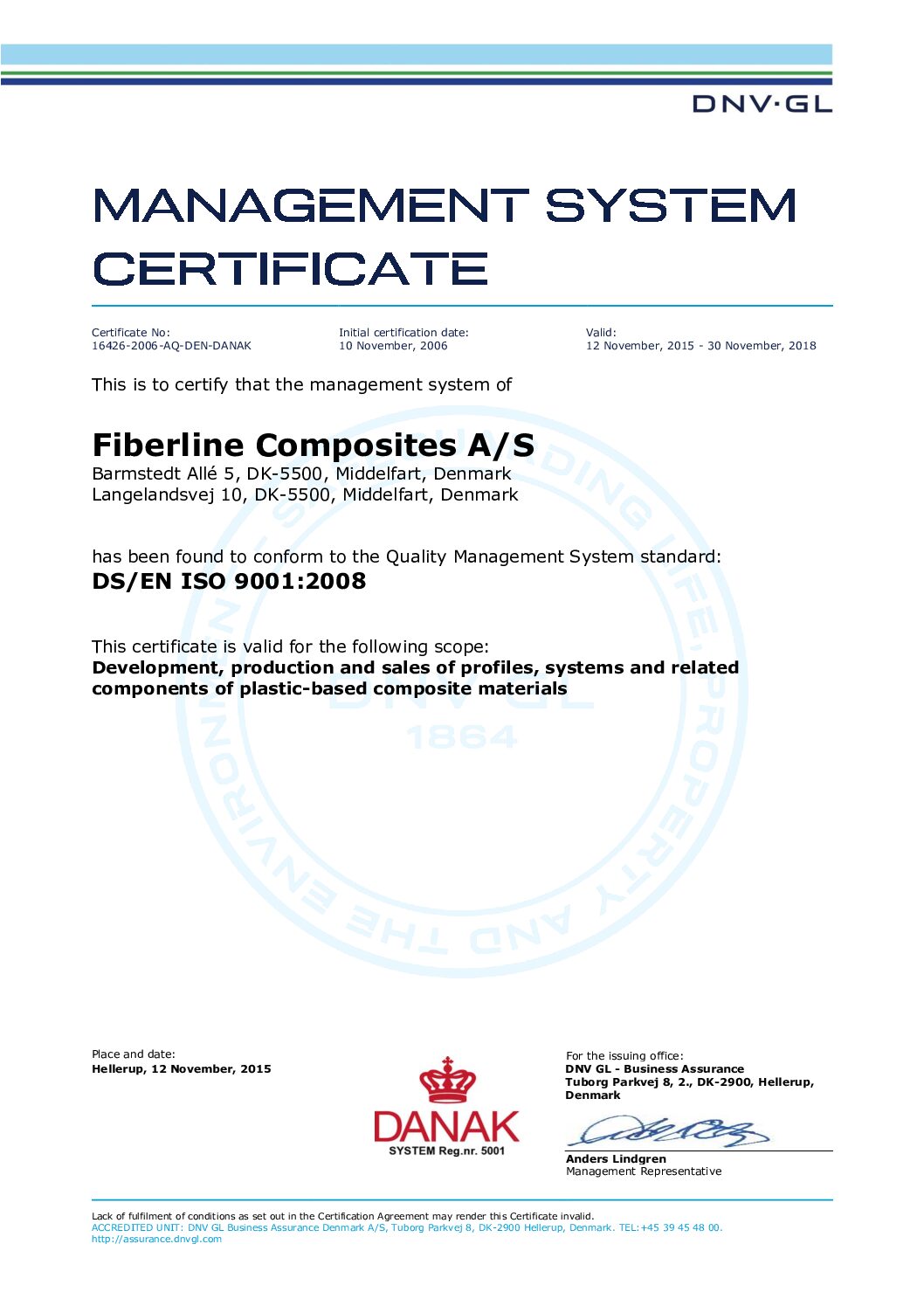 Management System Certificate 2008
