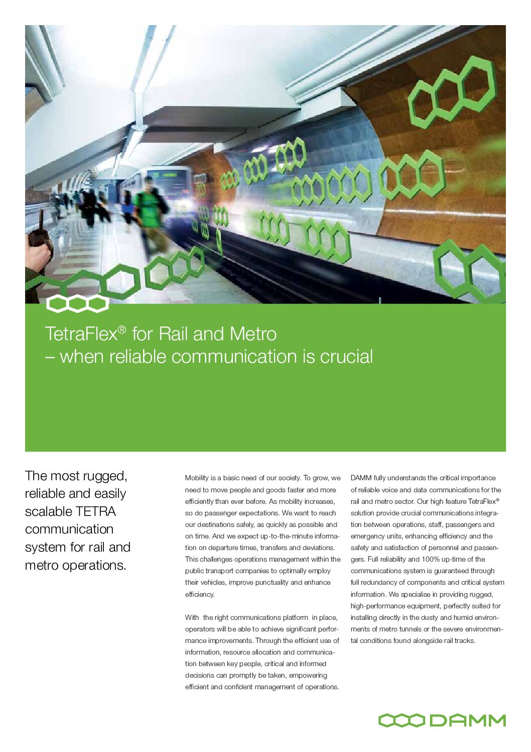 TetraFlex® for Rail and Metro – When Reliable Communication Is Crucial