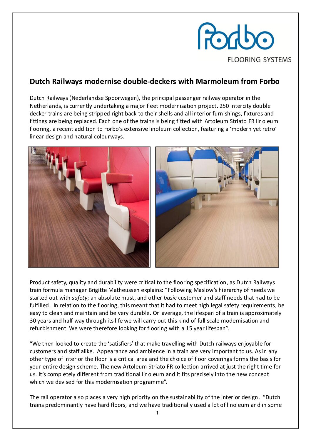 Forbo Flooring – Dutch Railways Case Study