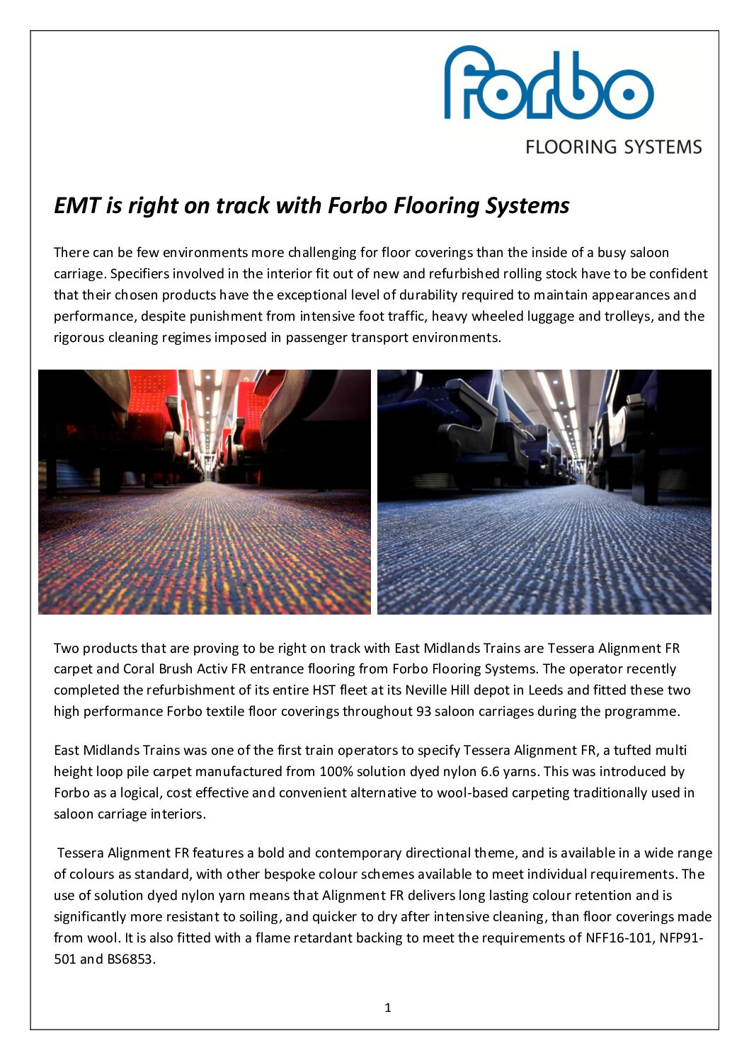 Forbo Flooring – East Midlands Trains Case Study