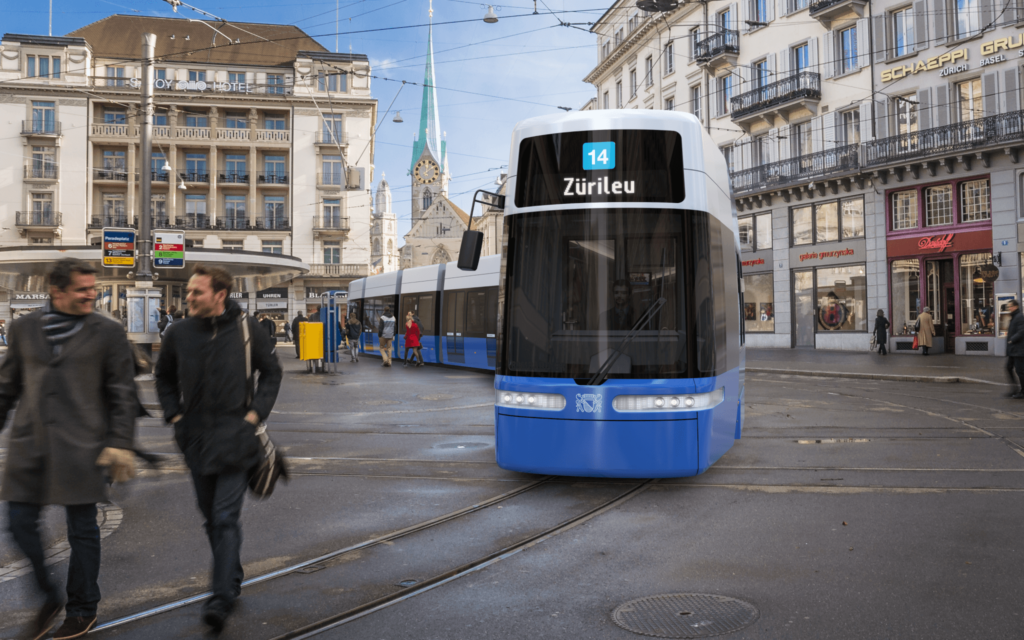 Low Floor Bombardier FLEXITY tram Zurich