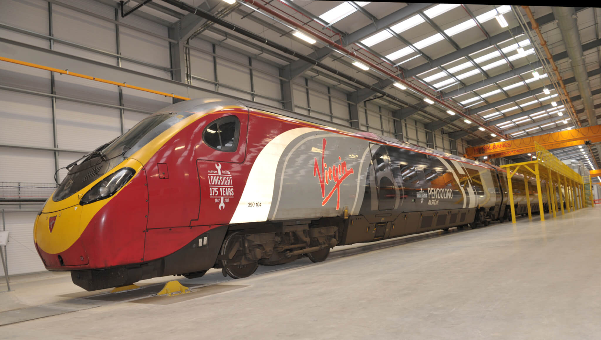 The Pendolino train has already arrived at Alstom's rolling stock modernisation centre