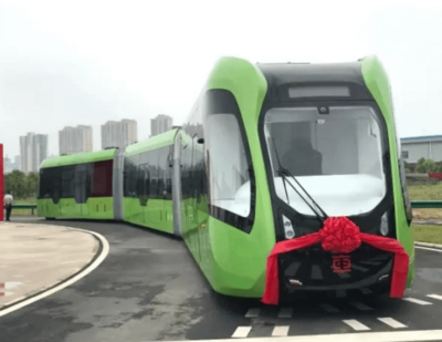 World’s First ‘Railless Train’ Unveiled in China