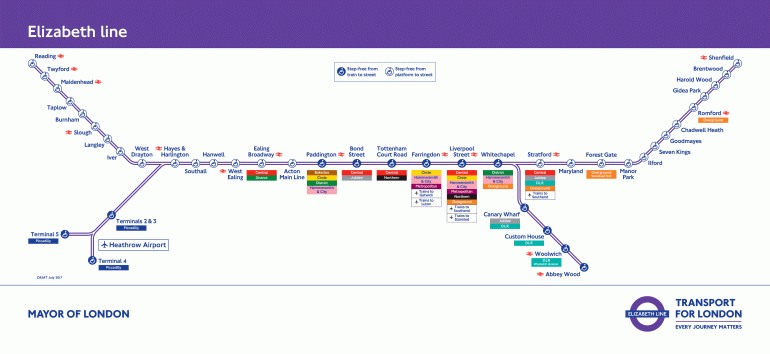 Route Map Of Elizabeth Line