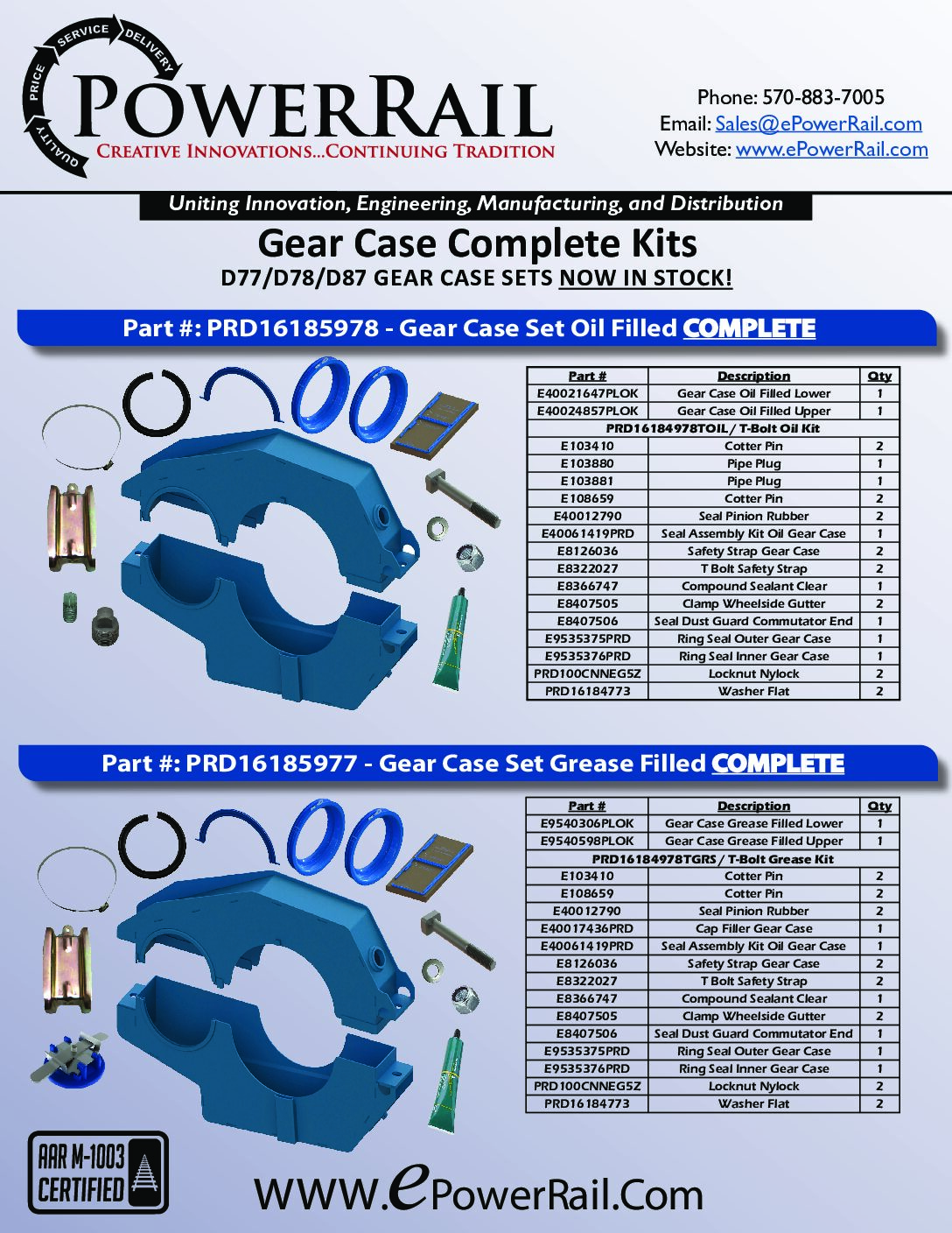 Gear Case Complete Kits