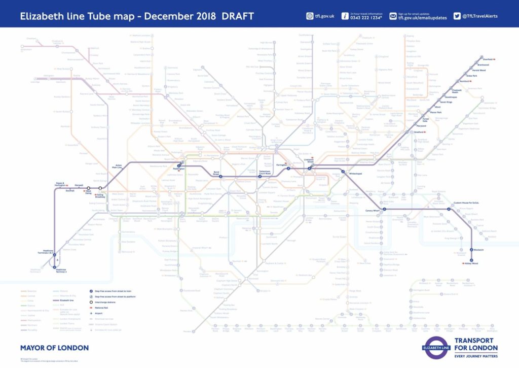 Elizabeth Line Tube Map