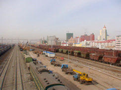 The China Railway Express went through Manzhouli Station