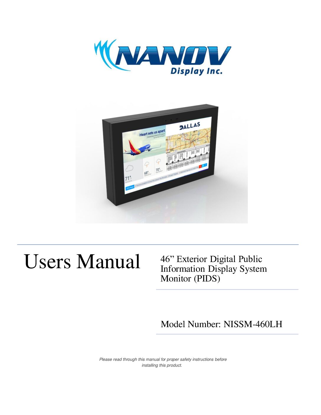Exterior Digital Public Information Display System Monitor