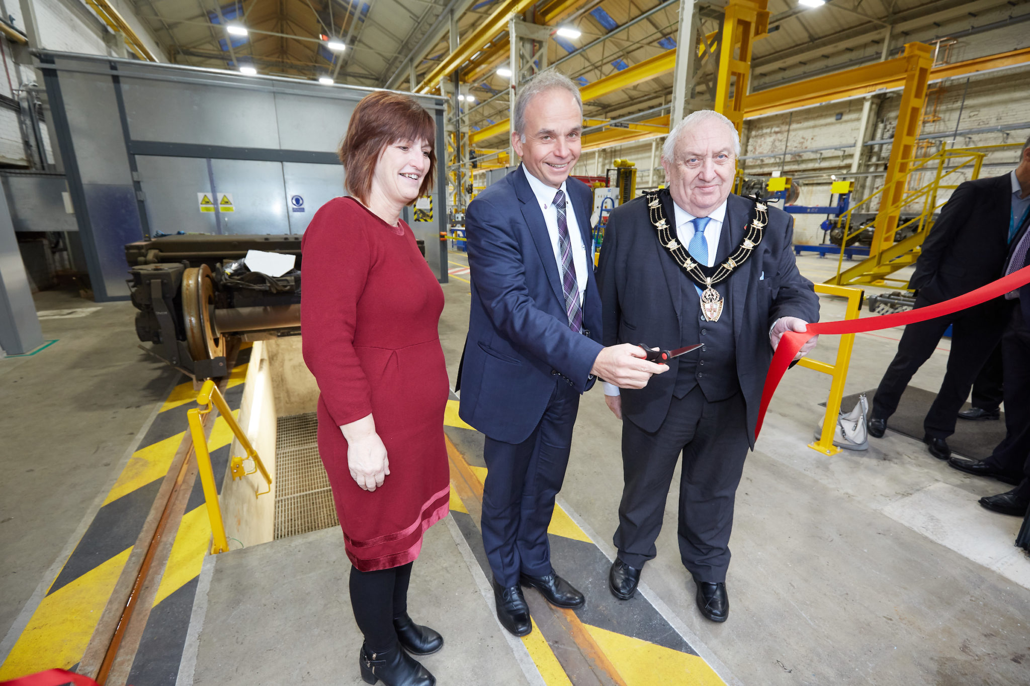 Siemens bogie service centre ribbon cutting