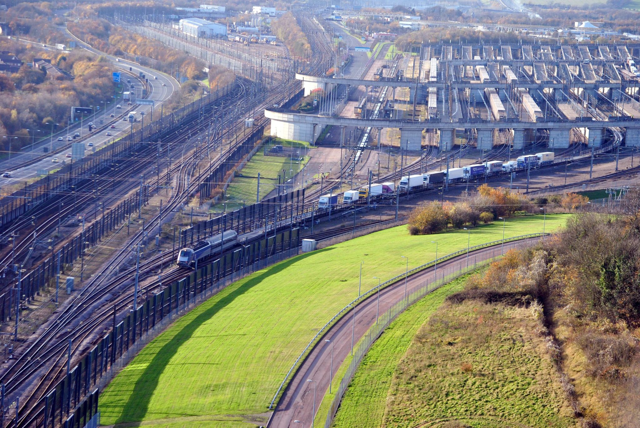 Eurotunnel shuttle leaving Folkstone