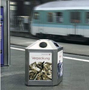 AUWEKO Stainless Steel Waste and Recycling Bins for Railway Stations