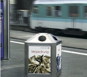 AUWEKO Stainless Steel Waste and Recycling Bins for Railway Stations