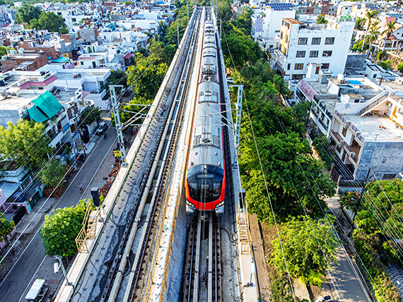 A train on a track