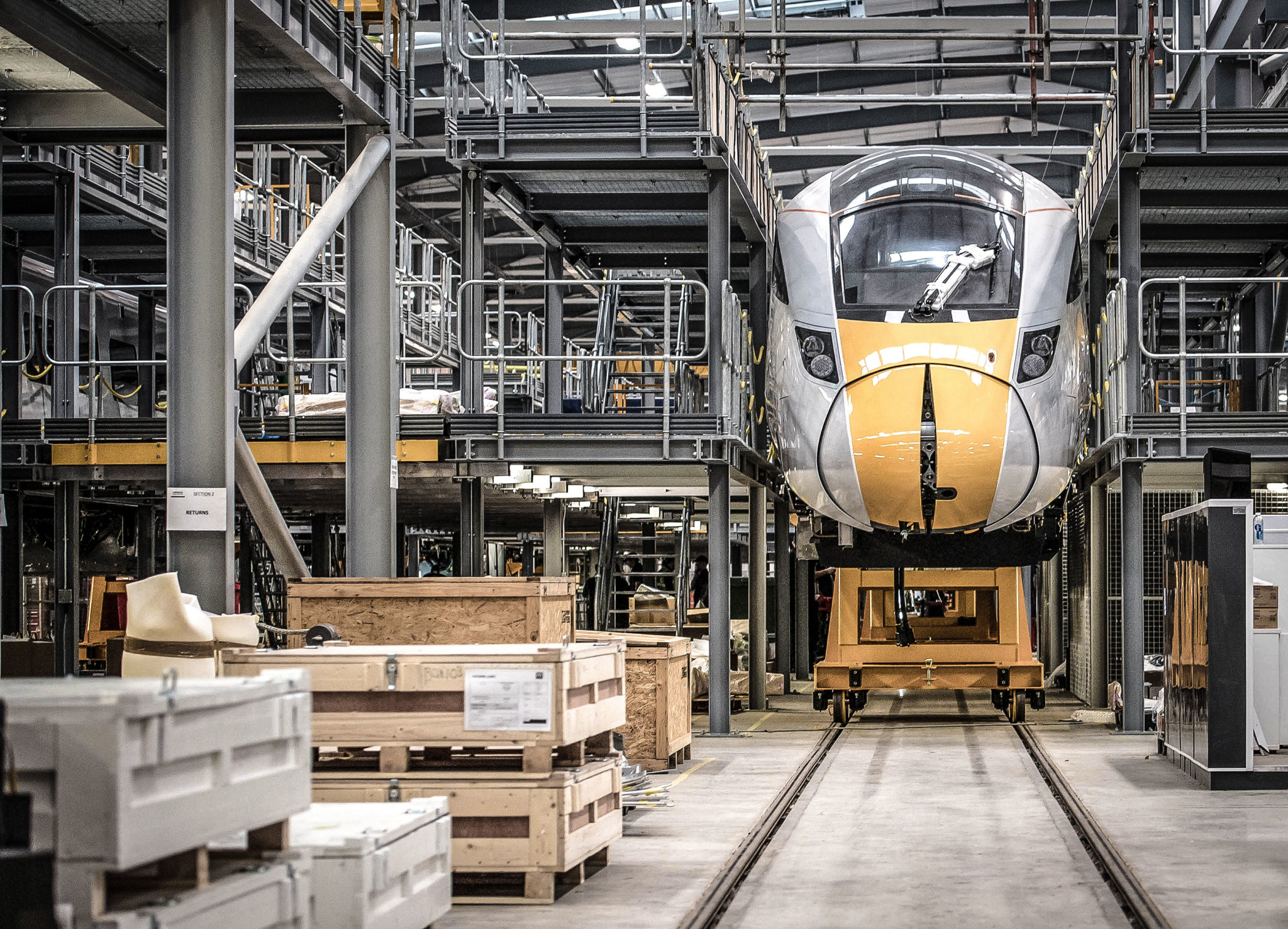 An IEP train at Hitachi's Newton Aycliffe facility