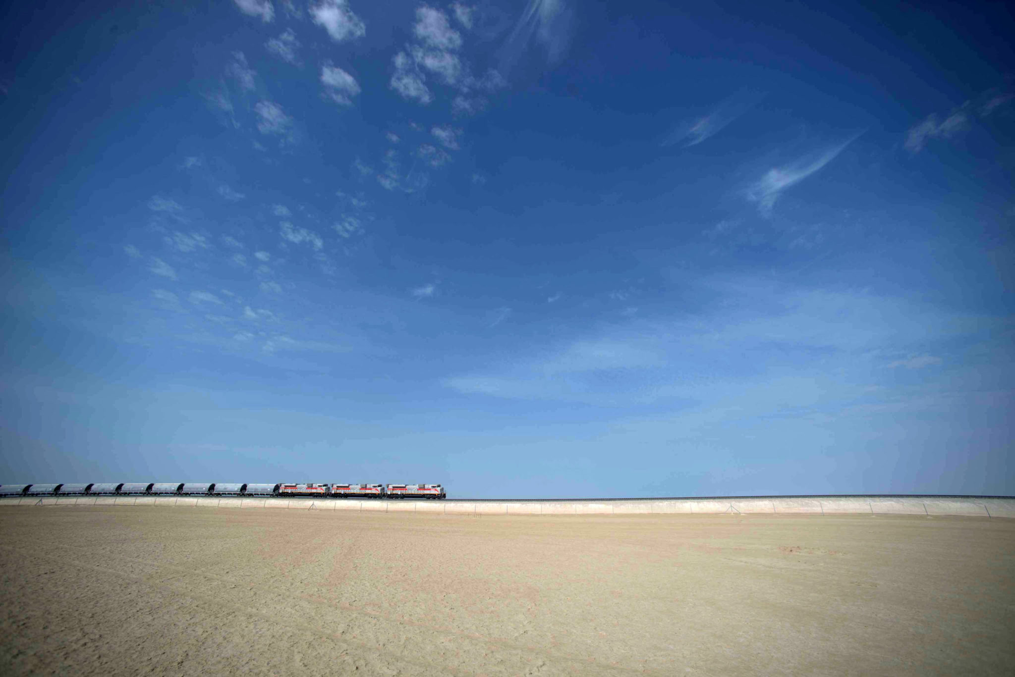 Etihad Rail DB freight train in UAE