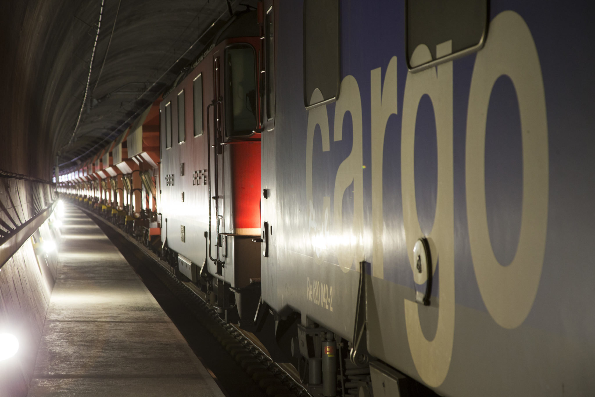 First SBB Cargo freight train in the Gotthard Base Tunnel