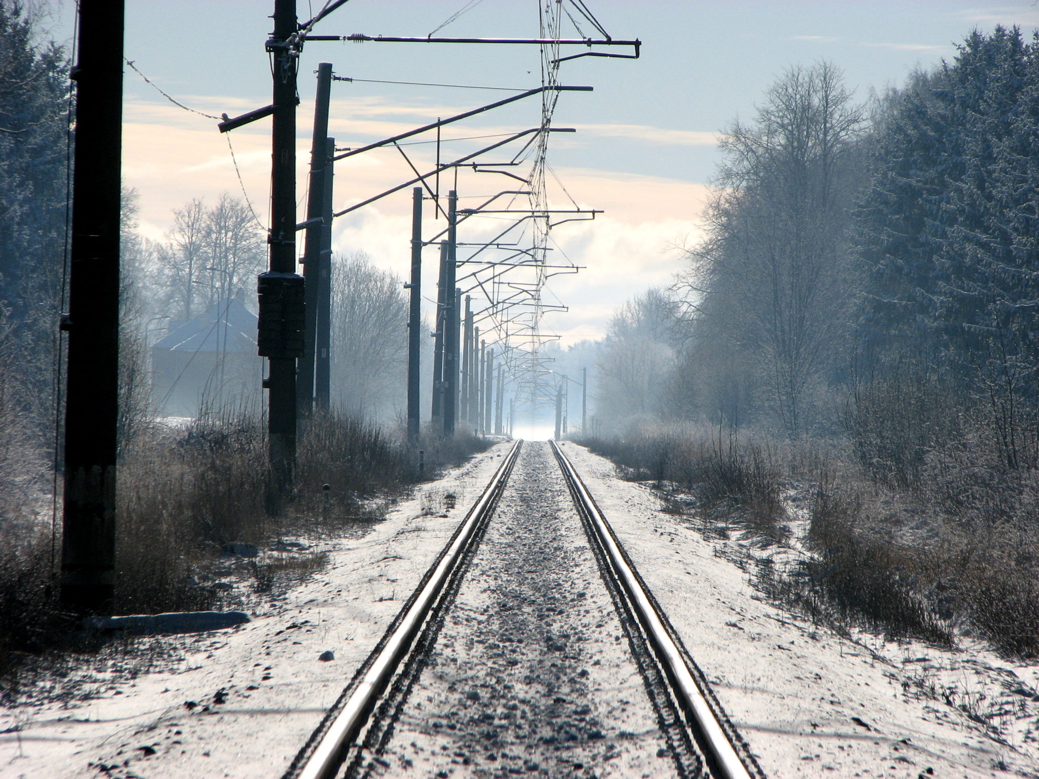 Electrified railway line in Latvia