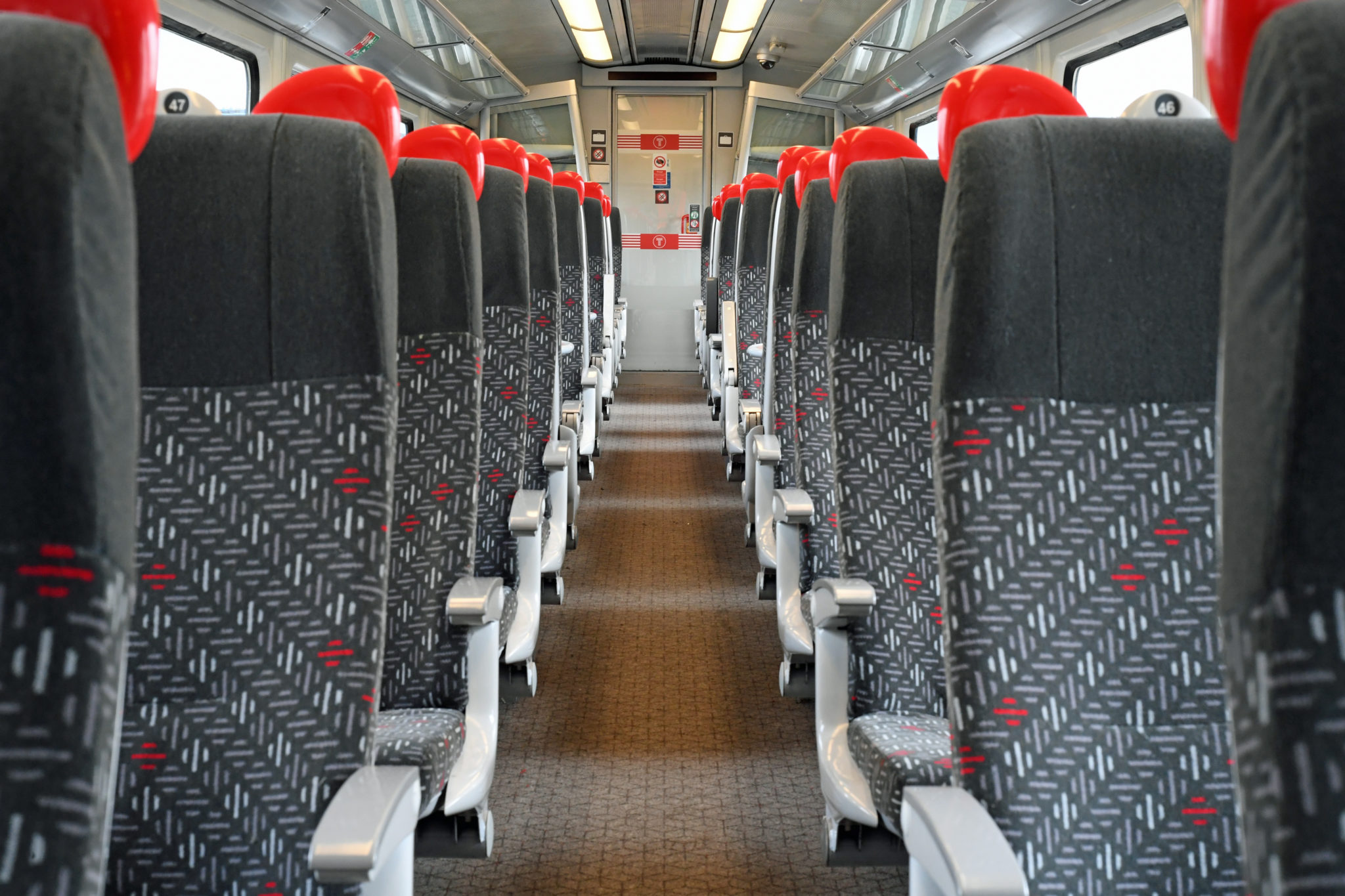 Refurbished interior of the Class 175 Alstom Coradia DMU