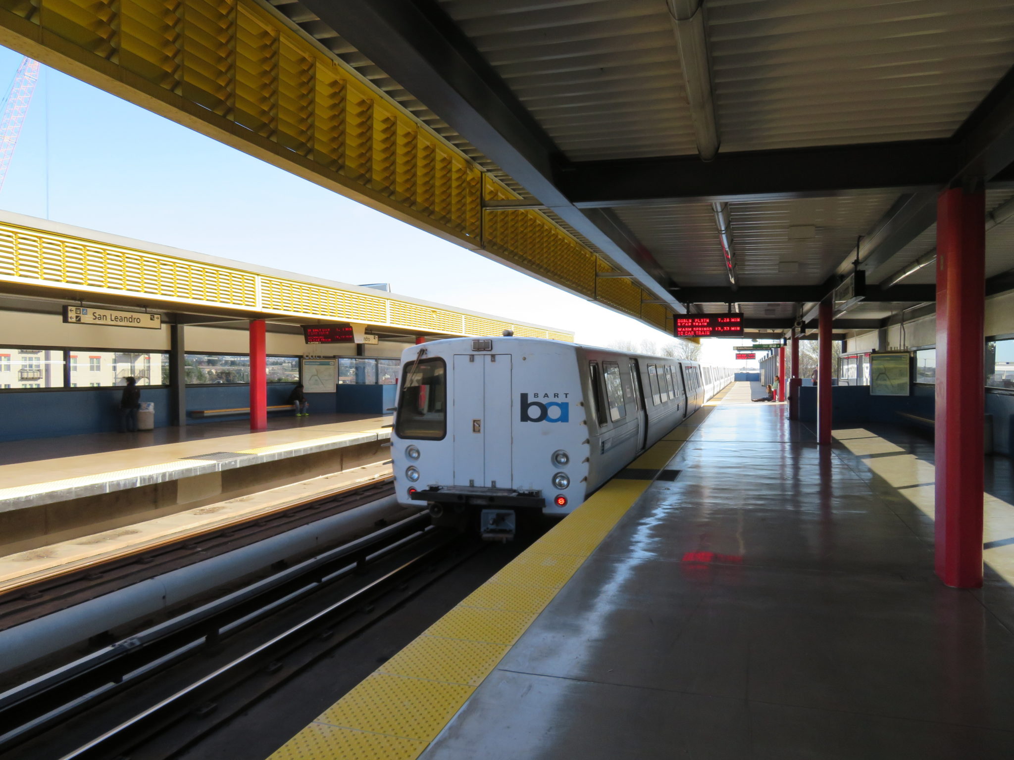 Train at BART San Leandro station