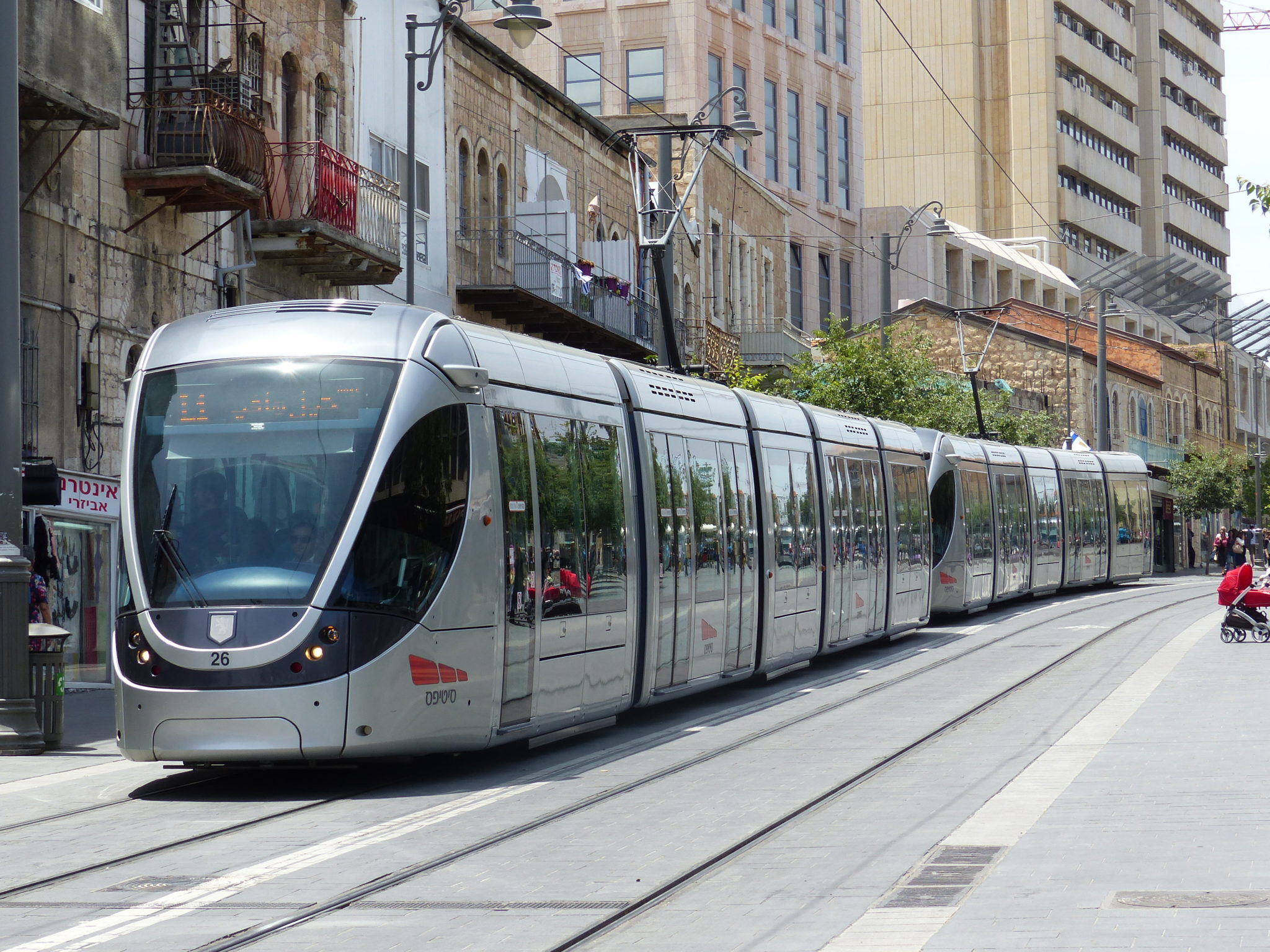 Alstom Citadis tram on Jerusalem's Red Line