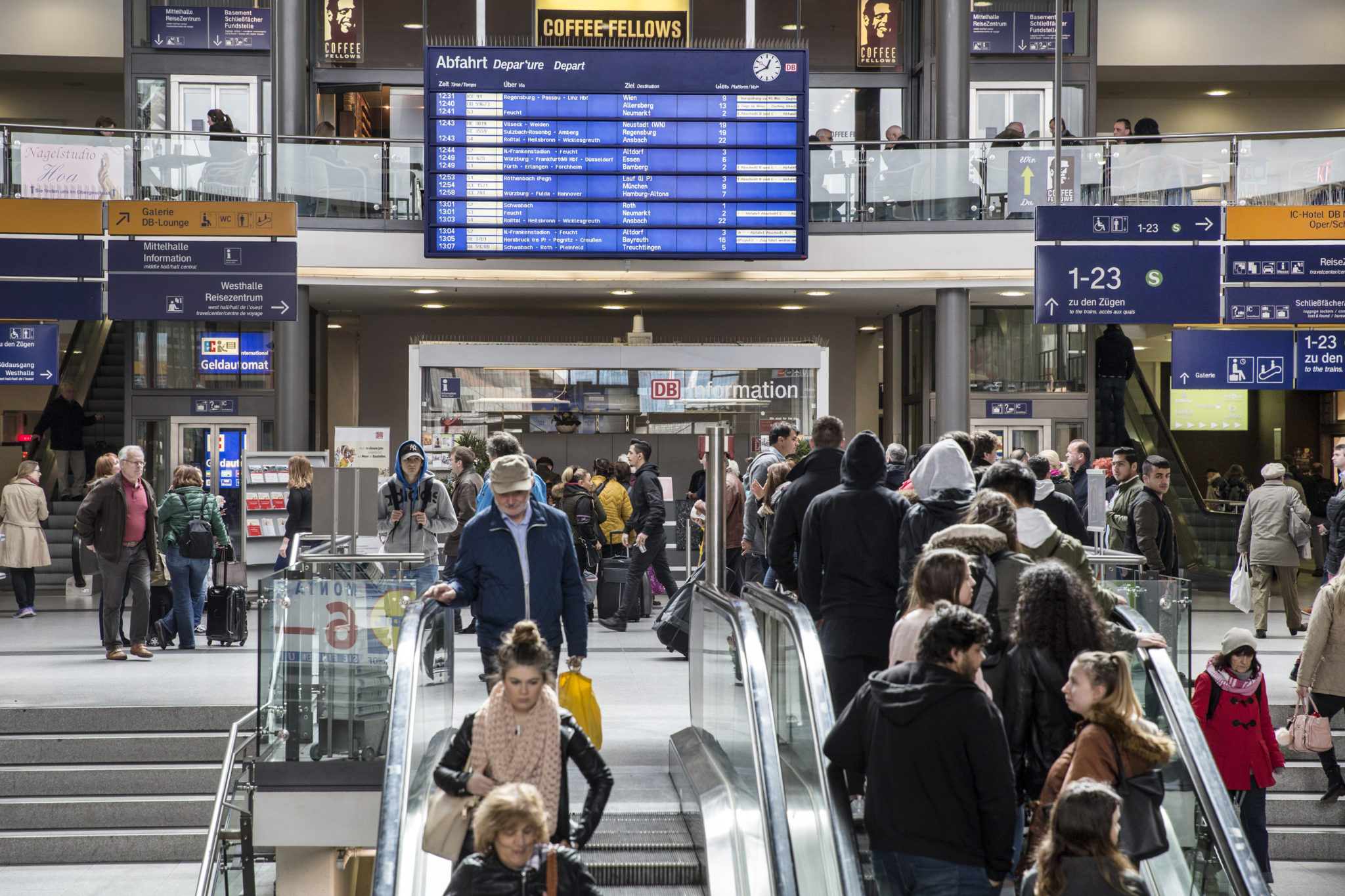 Passengers in Nuremberg Central Station