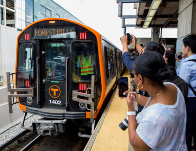 First New Train for Boston’s Orange Line Enters Service