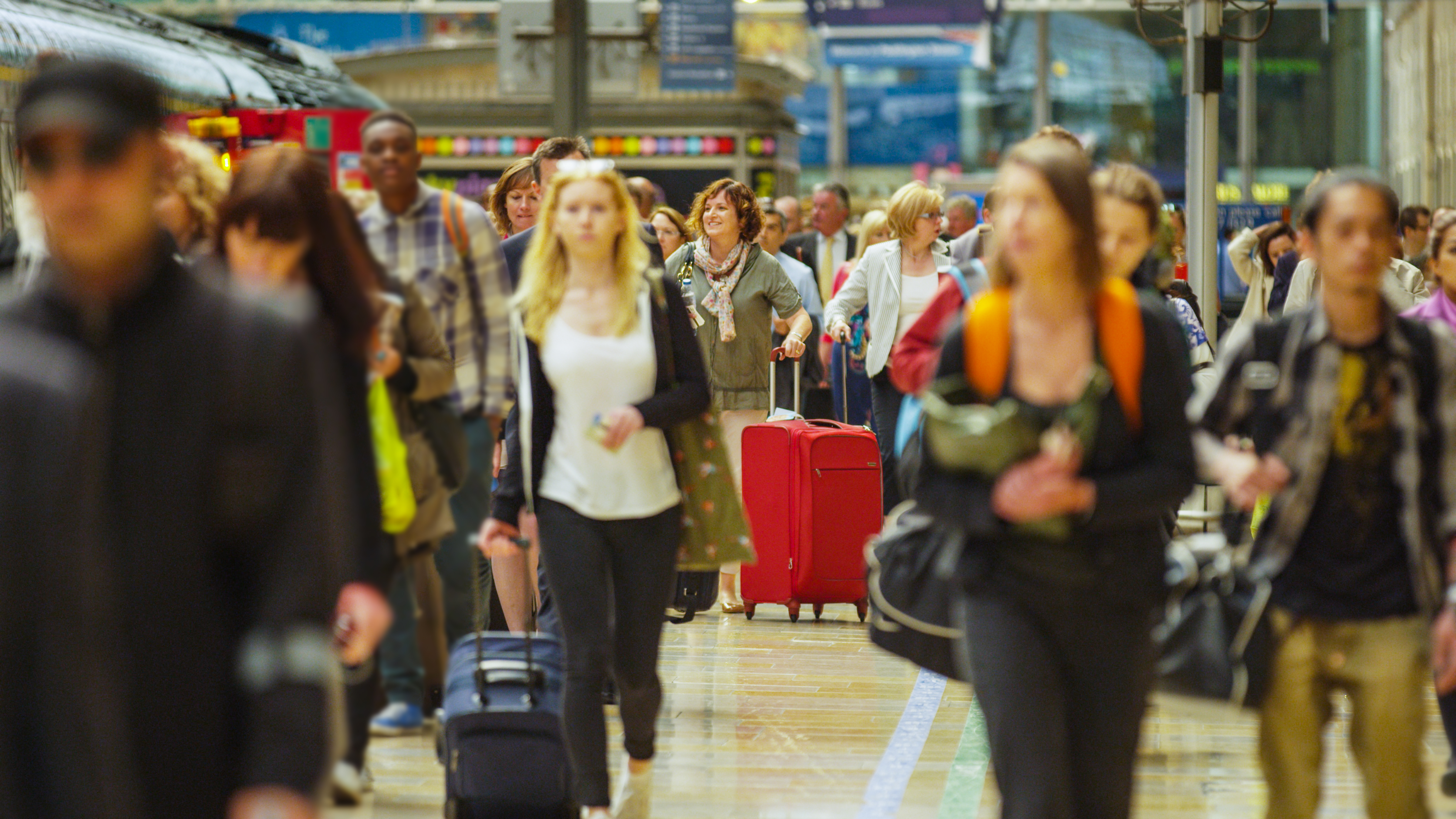 Passengers at a station