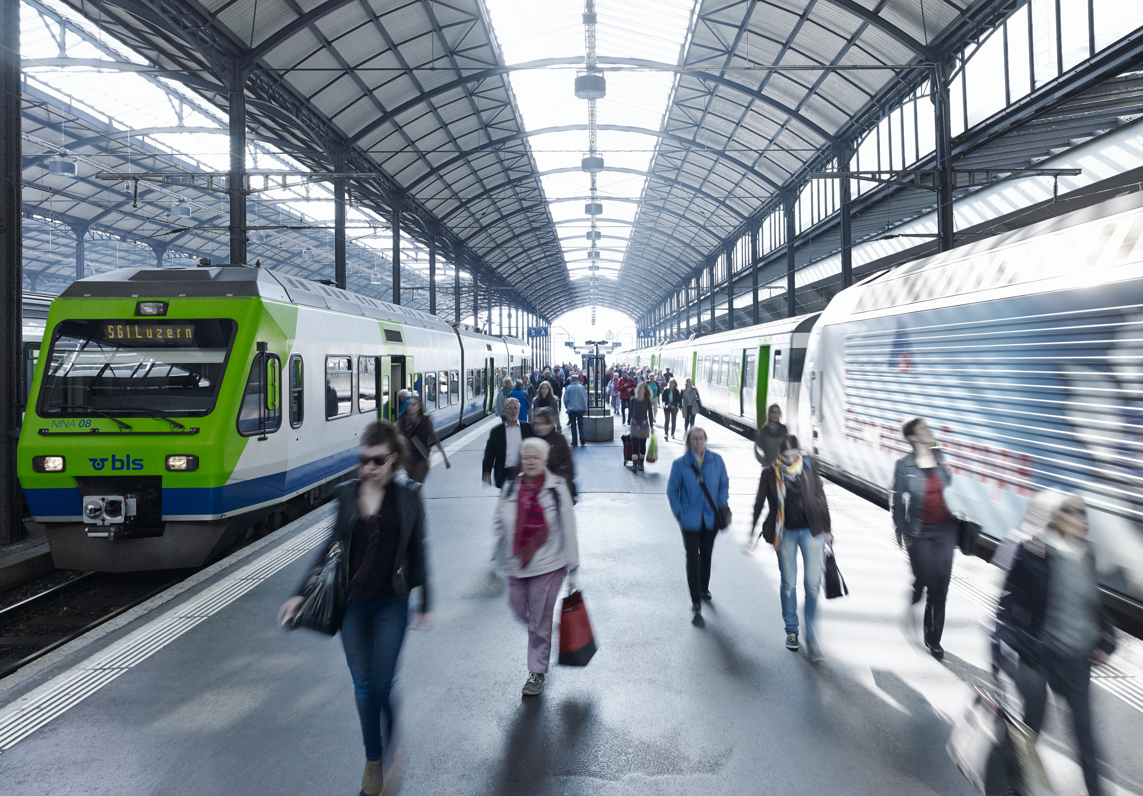 A BLS train at Lucerne Station