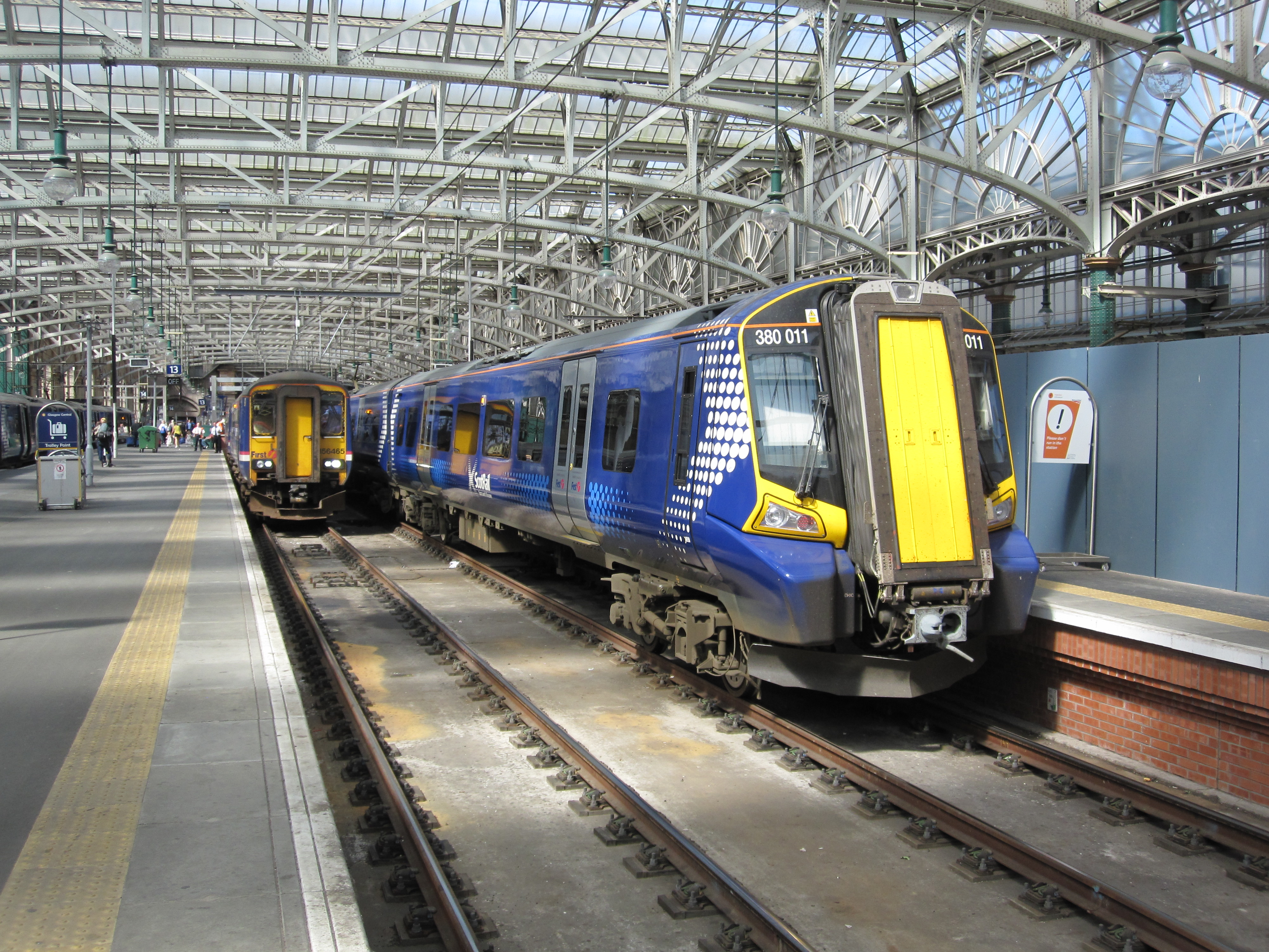 ScotRail Class 380 train in Glasgow