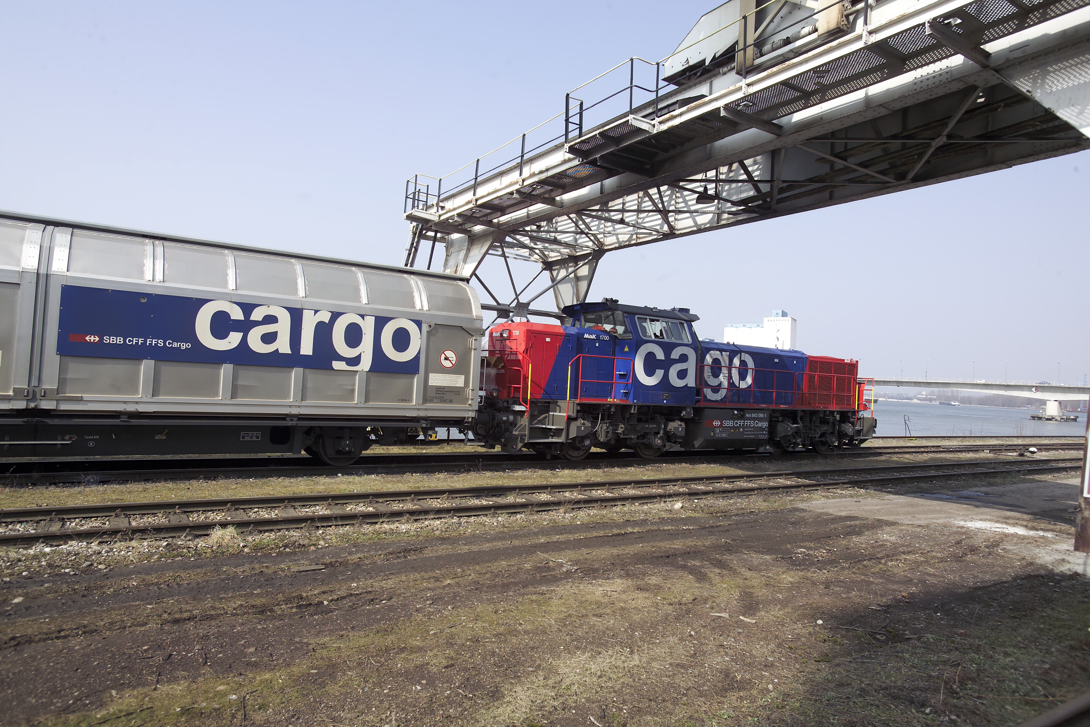 SBB Cargo train at the Basel Rhine Harbour