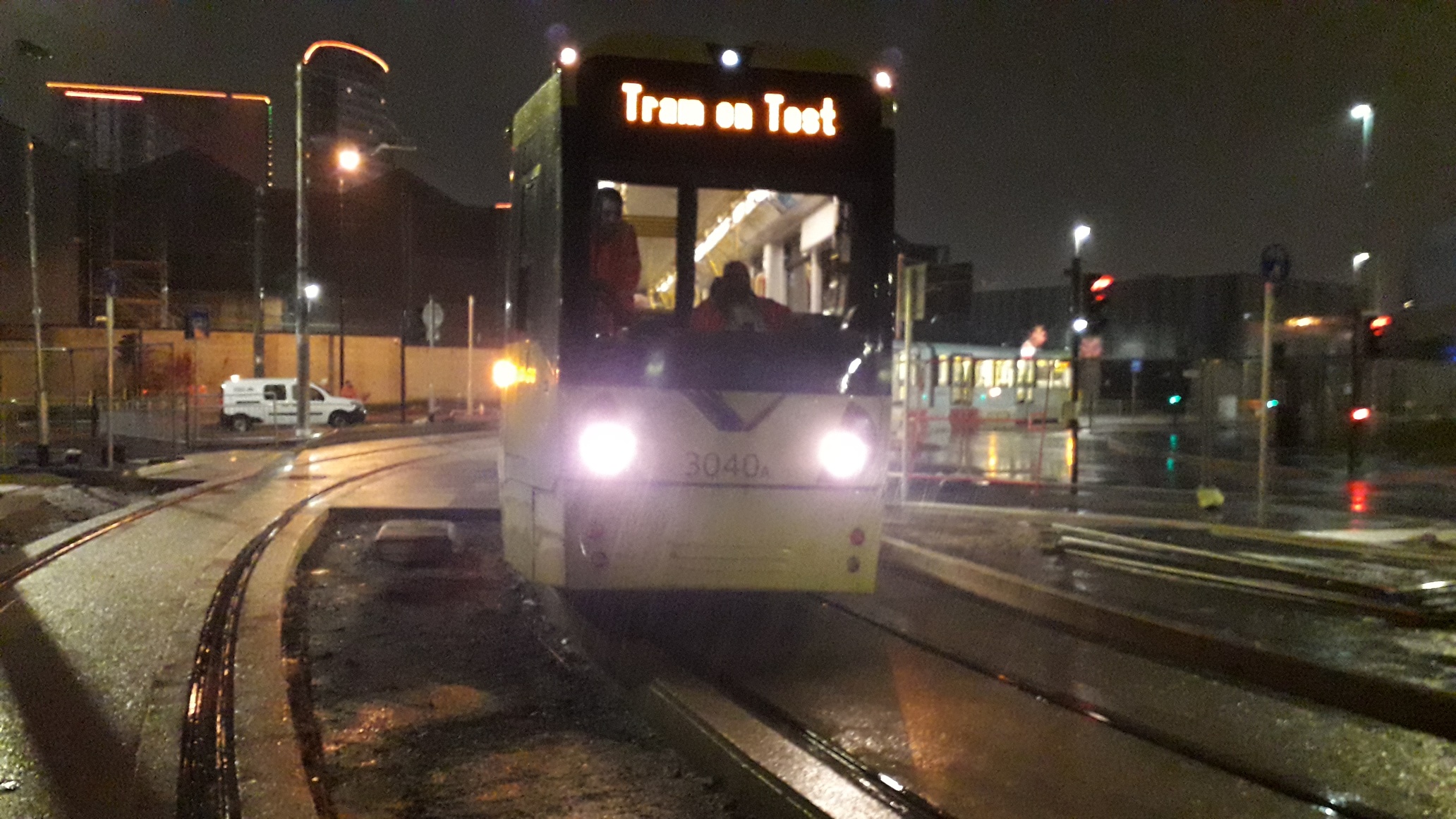 Trafford Park Line test tram