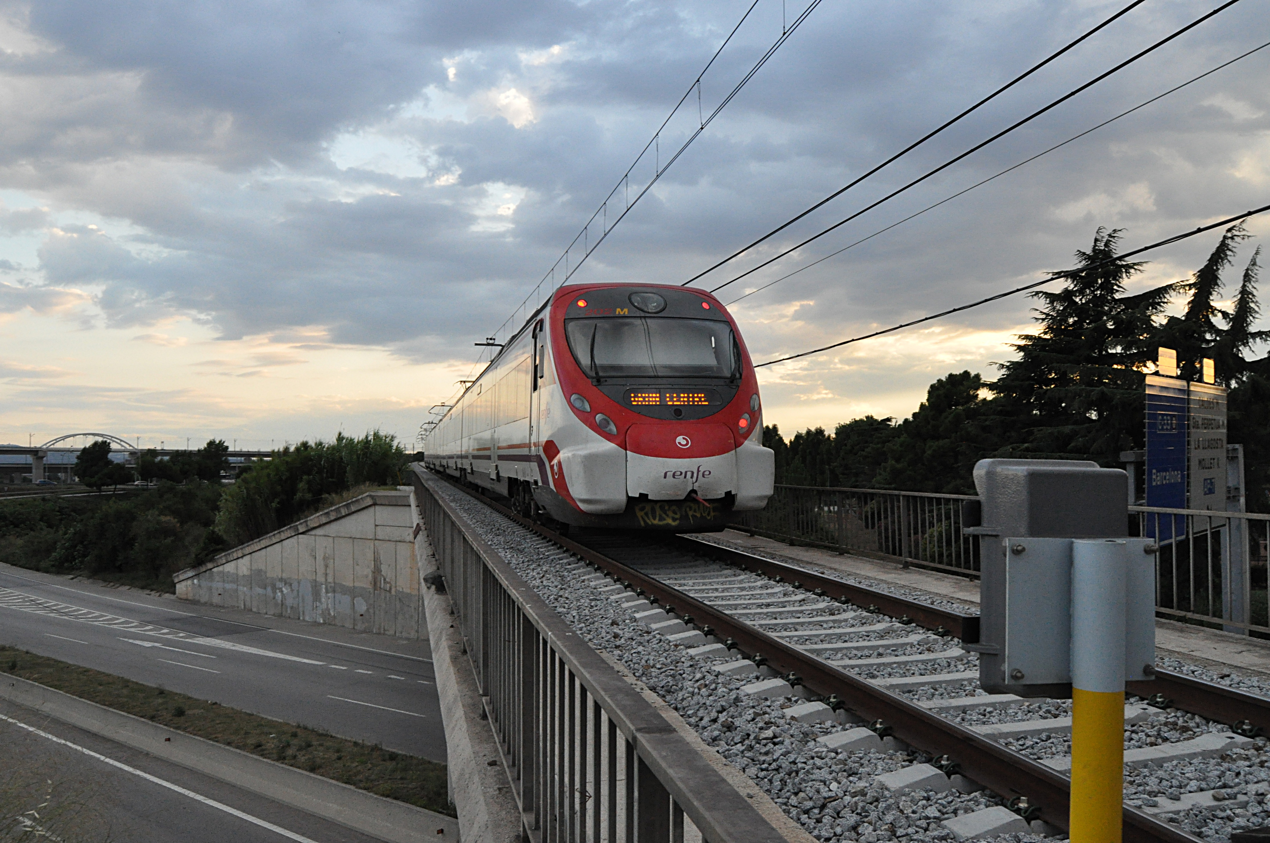 Renfe train in Catalonia, Spain