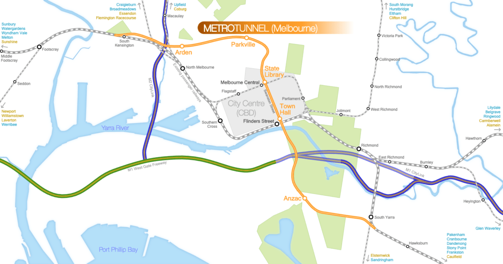 Melbourne Metro Tunnel map