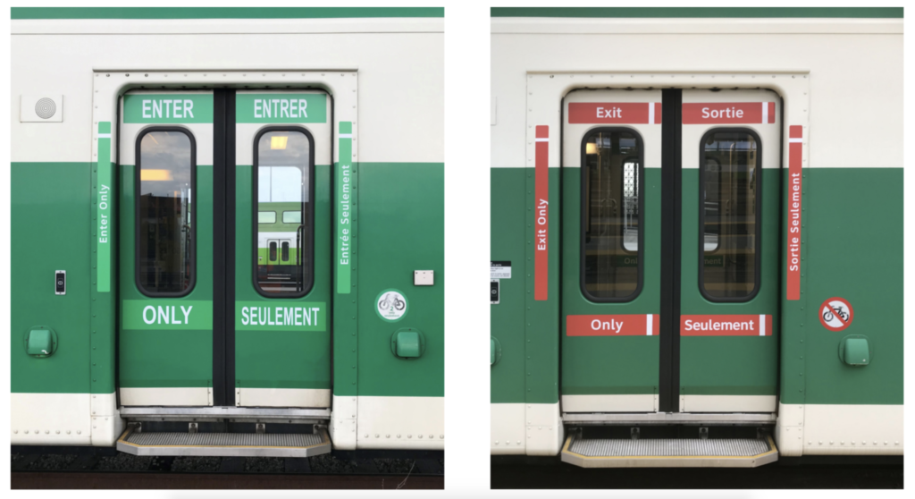 Train door wraps and decals