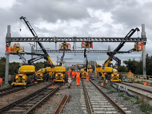 The railway line to Cardiff has recently been electrified