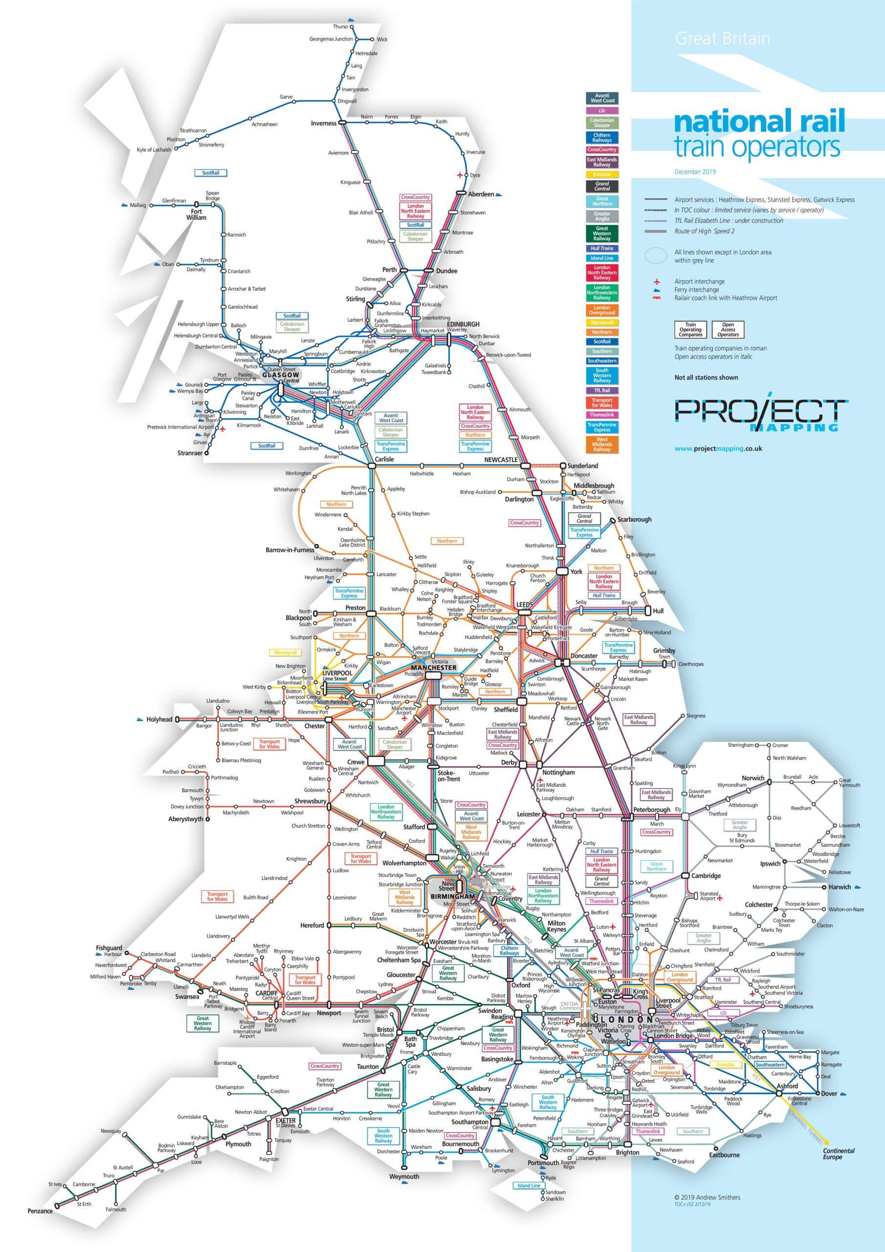 Train operating companies in Great Britain (December 2019)