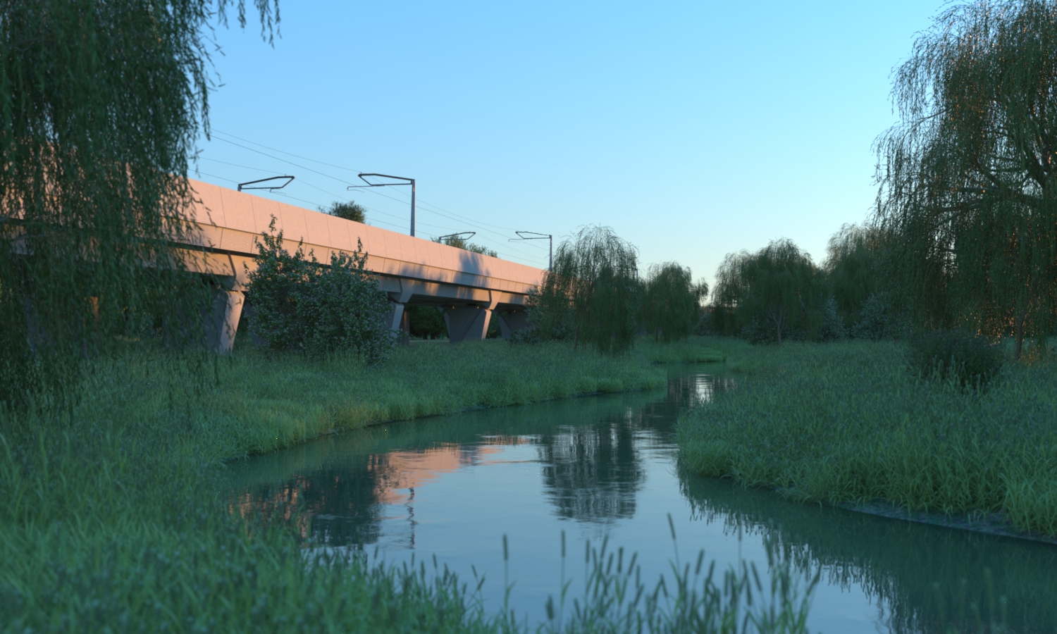 HS2 Edgcote Viaduct, artist's impression