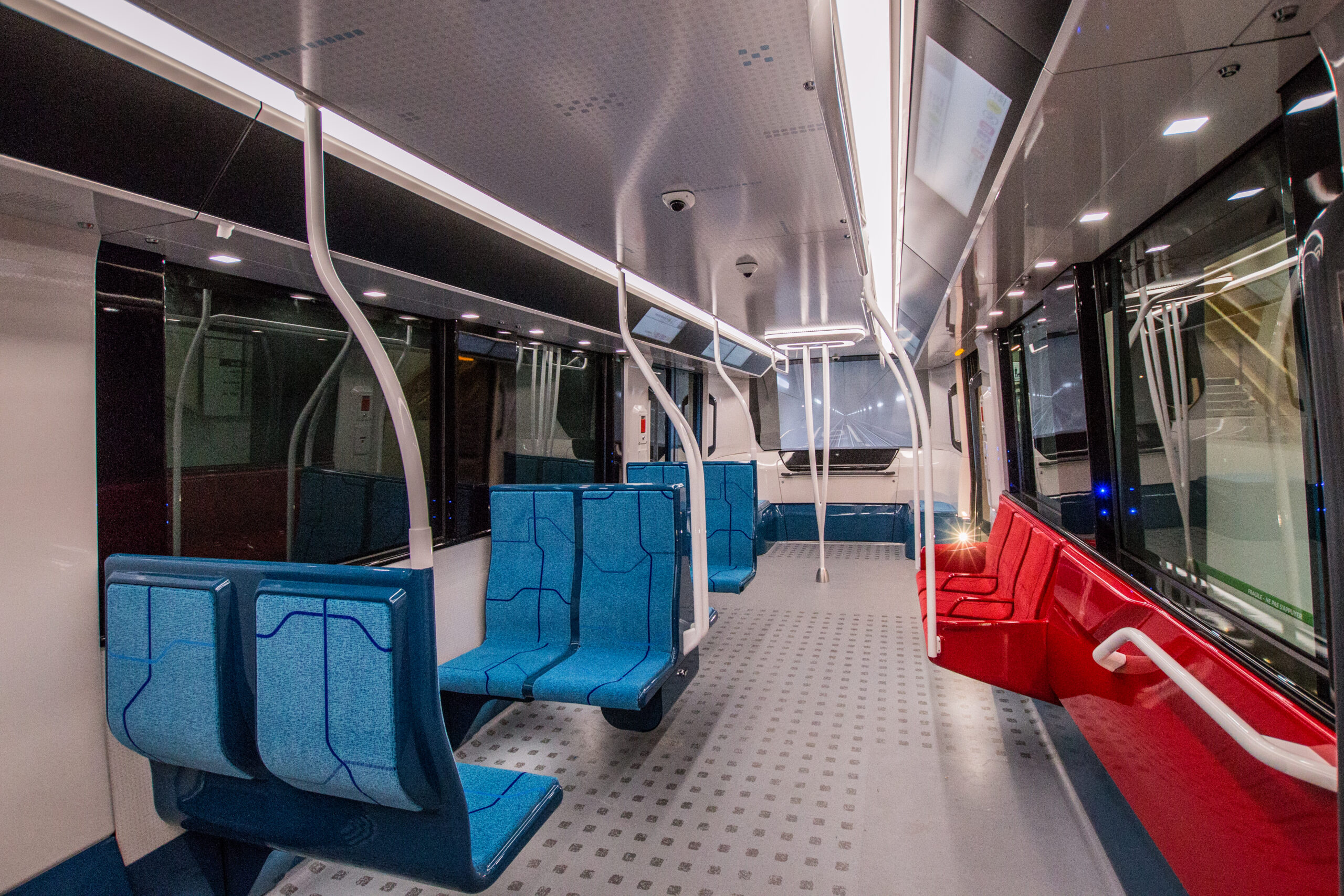 The interior of the new metro for the Grand Paris Express lines 15, 16 and 17