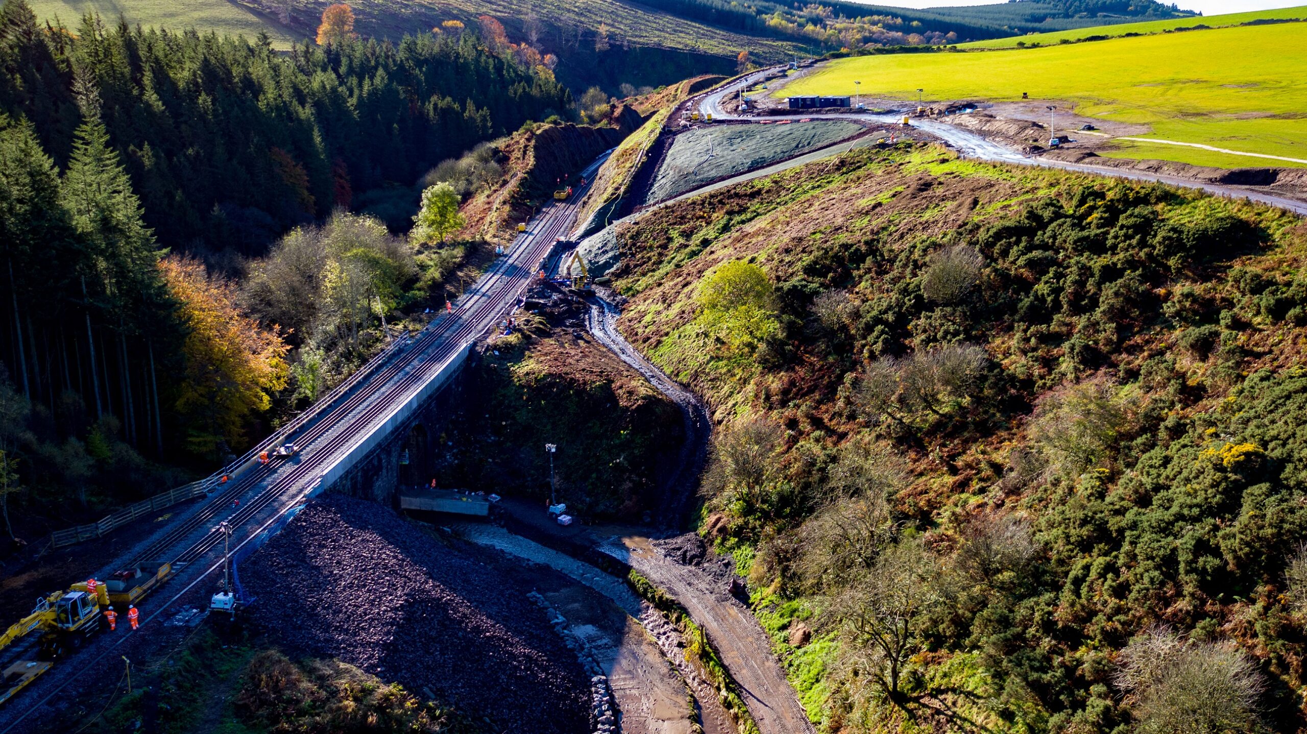 Stonehaven Derailment site with the repair works complete