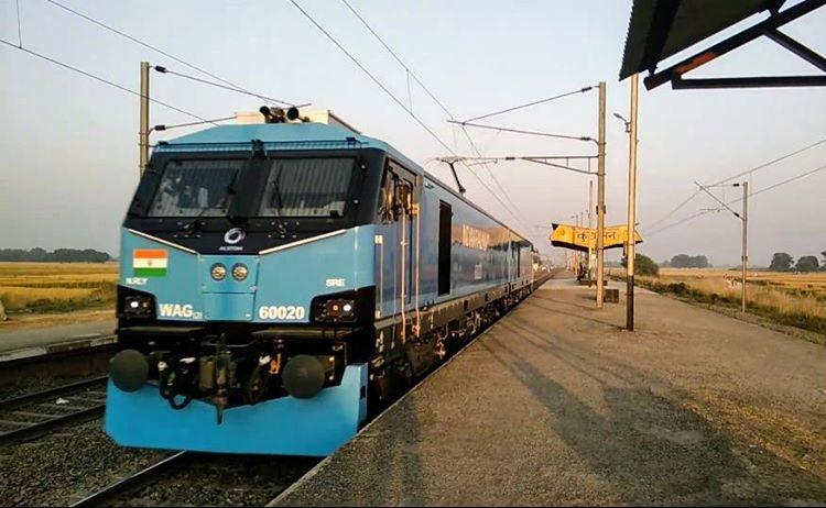 An Alstom WAG 12B electric locomotive for India