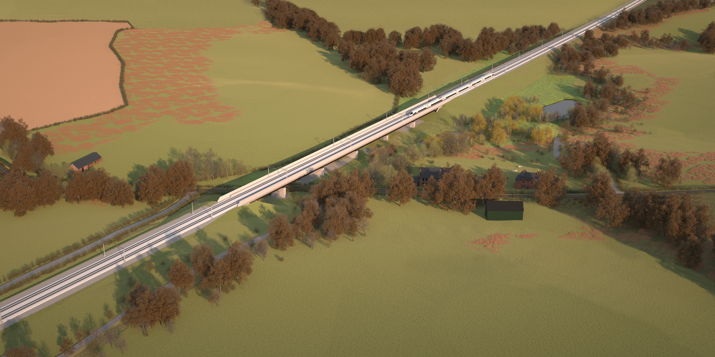 HS2 Lower Thorpe Viaduct, artist's impression