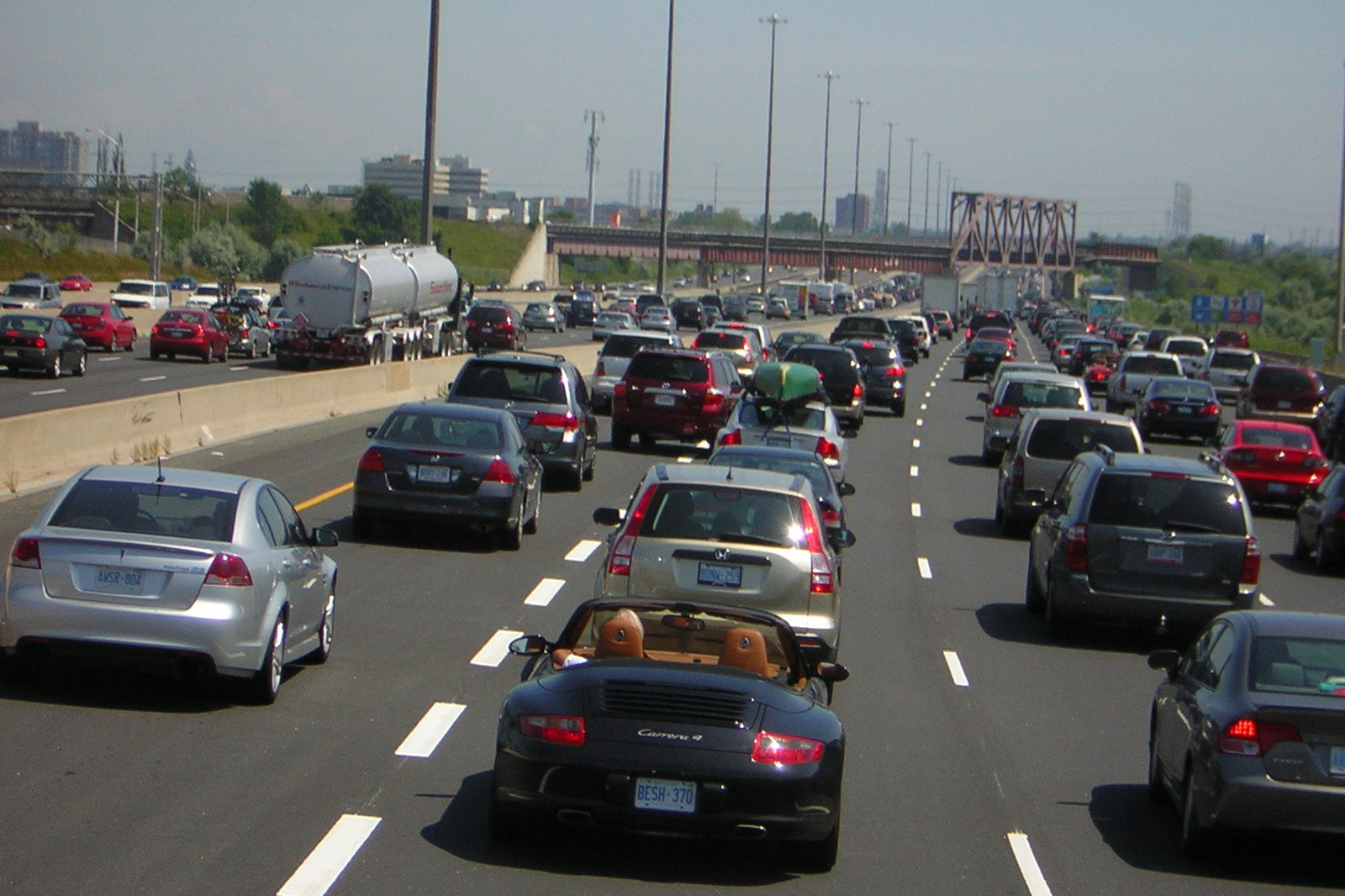 A cautionary tale: Highway 401 in Toronto is gridlocked despite being up to 18 lanes wide in places